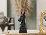 Modern Fekete-arany sakk ló dekoráció 10,5X8,5X19 cm Dekorációs figura Mauro Ferretti