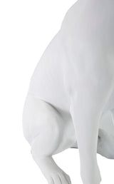 Fehér kutya modern szobor dekoráció arany koronával 20X12,5X33 cm Dekorációs figura Mauro Ferretti