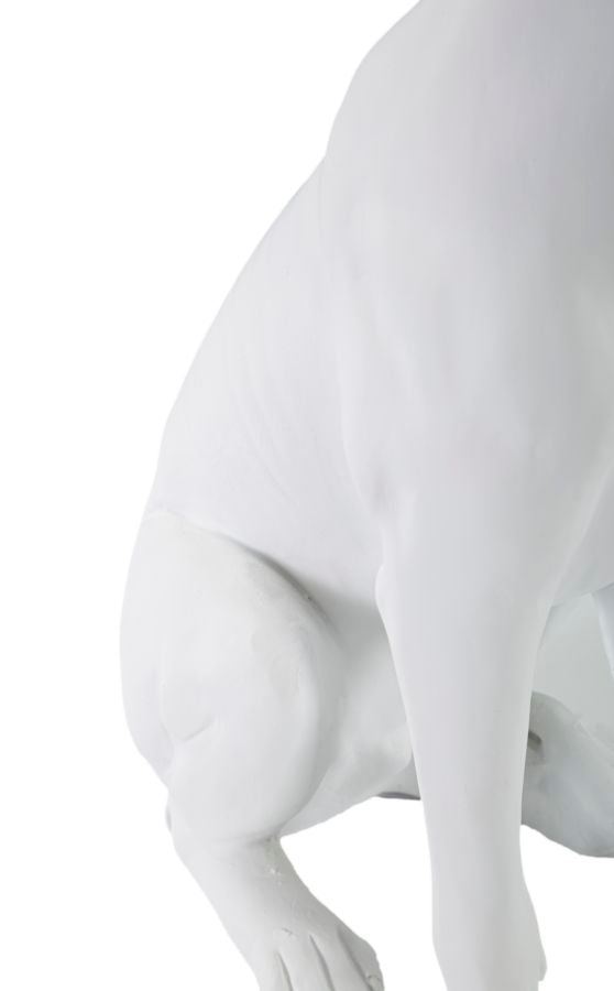 Fehér kutya modern szobor dekoráció arany koronával 20X12,5X33 cm Dekorációs figura Mauro Ferretti