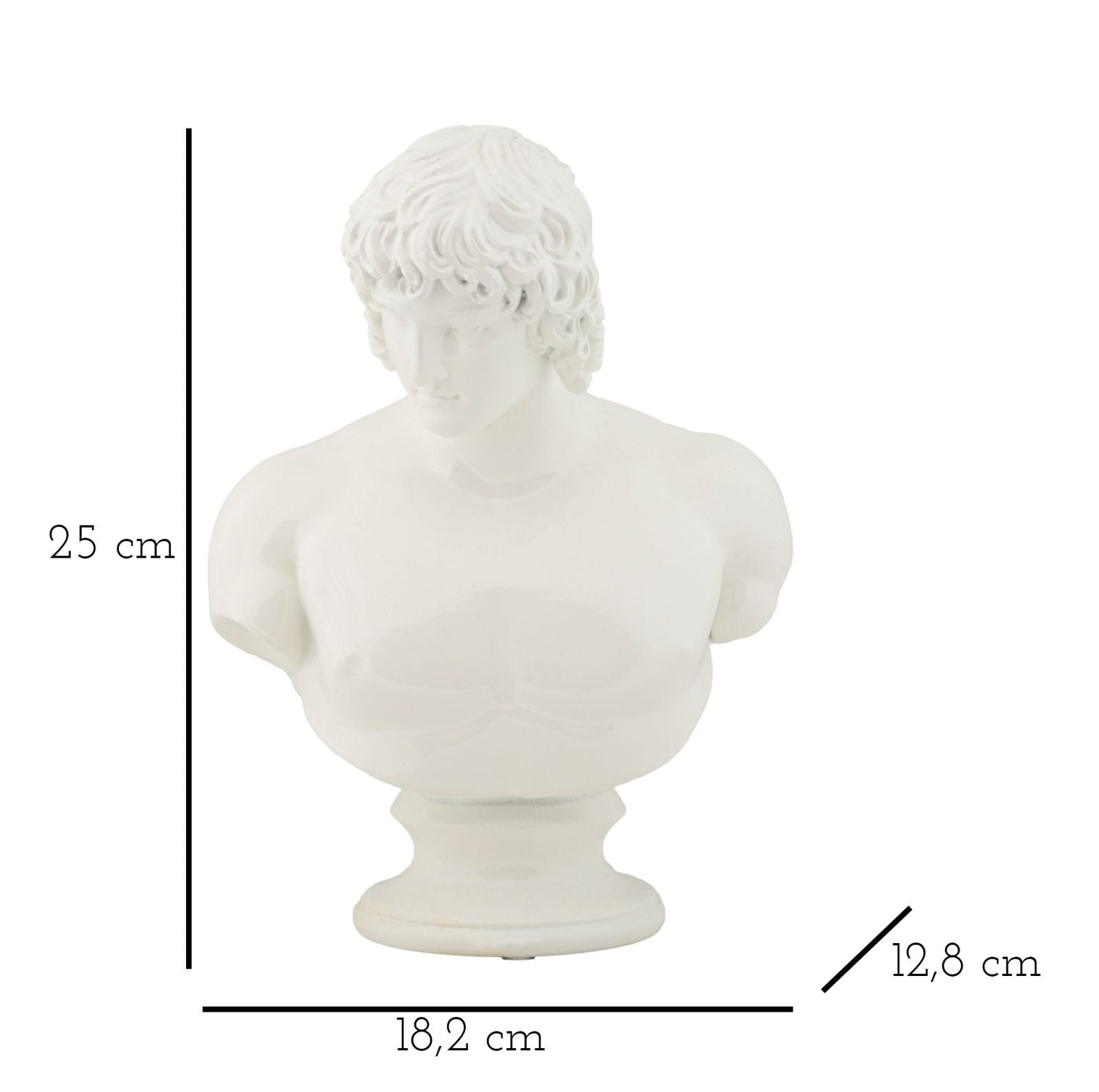Görög stílusú fehér büszt dekoráció Dekorációs figura Mauro Ferretti