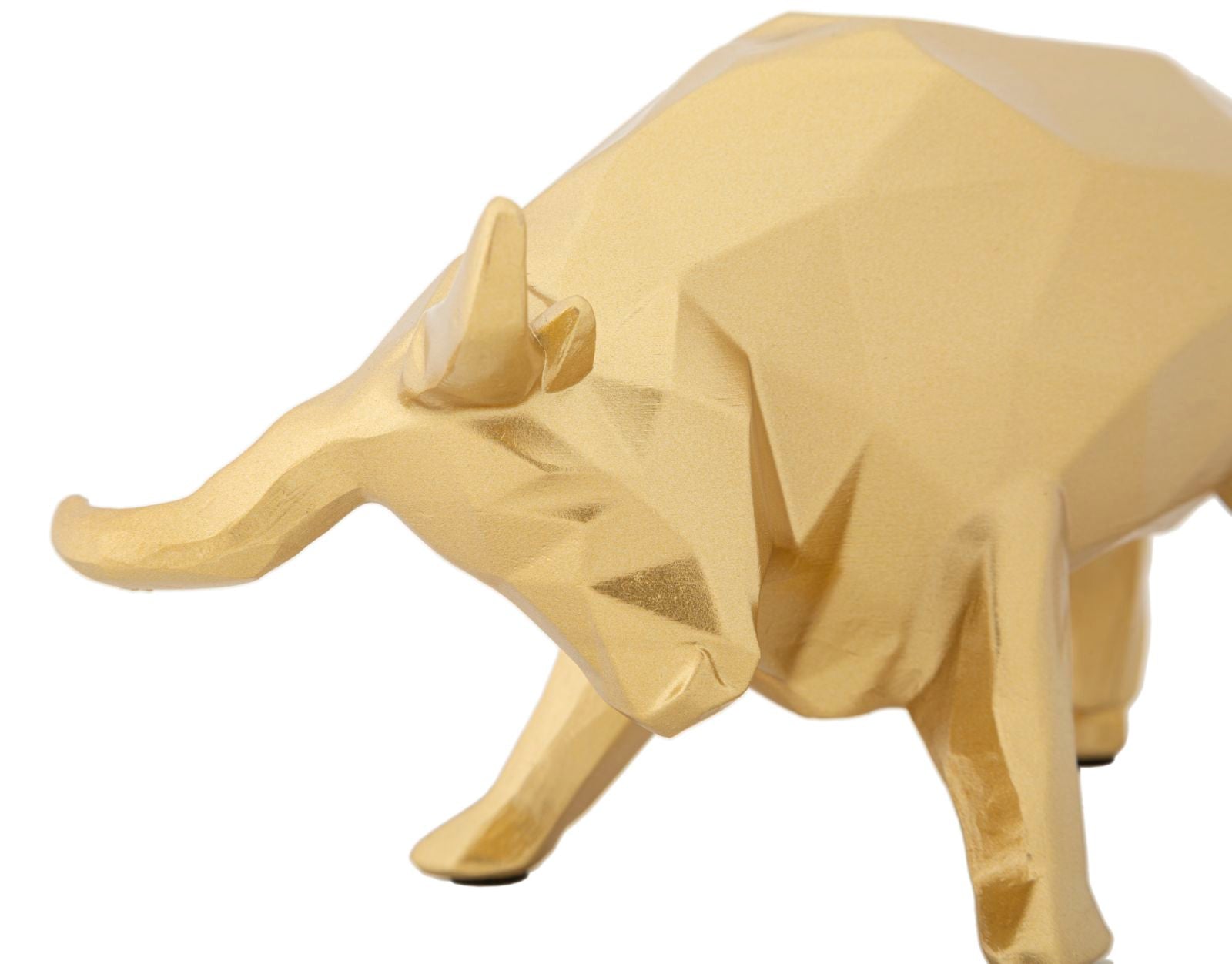 Arany geometrikus bika szobor 19,5X9,9X10,6 cm Dekorációs figura Mauro Ferretti