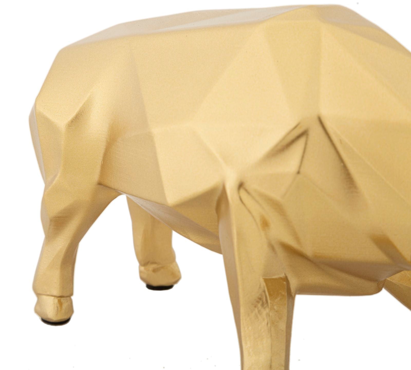Arany geometrikus bika szobor 19,5X9,9X10,6 cm Dekorációs figura Mauro Ferretti