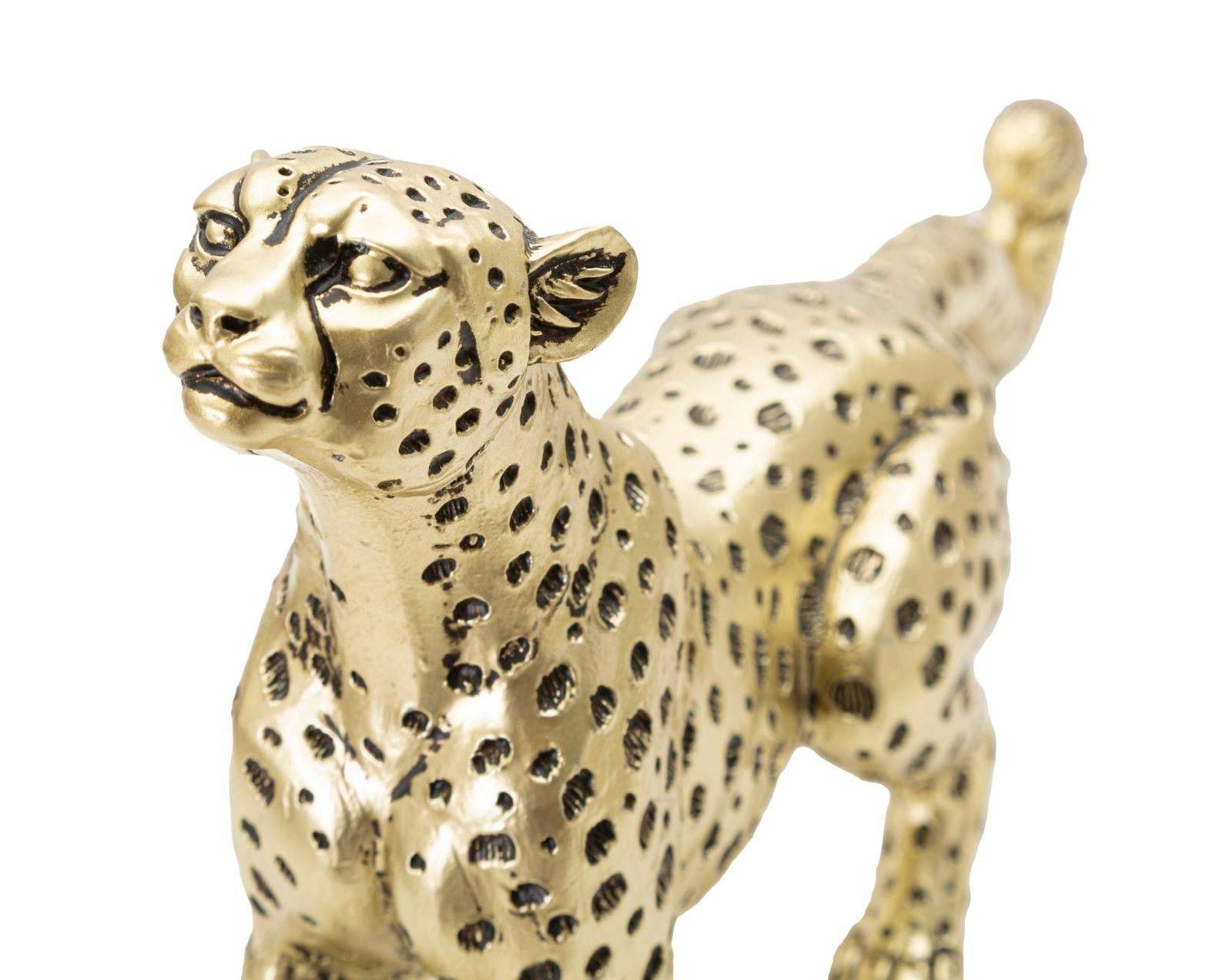 Arany gepárd szobor fekete foltokkal 33X7,7X19,5 cm Dekorációs figura Mauro Ferretti
