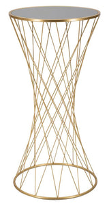 TOWER modern arany színű lerakóasztal tükrös üveglappal Ø 50X100 cm Modern lerakóasztal Mauro Ferretti