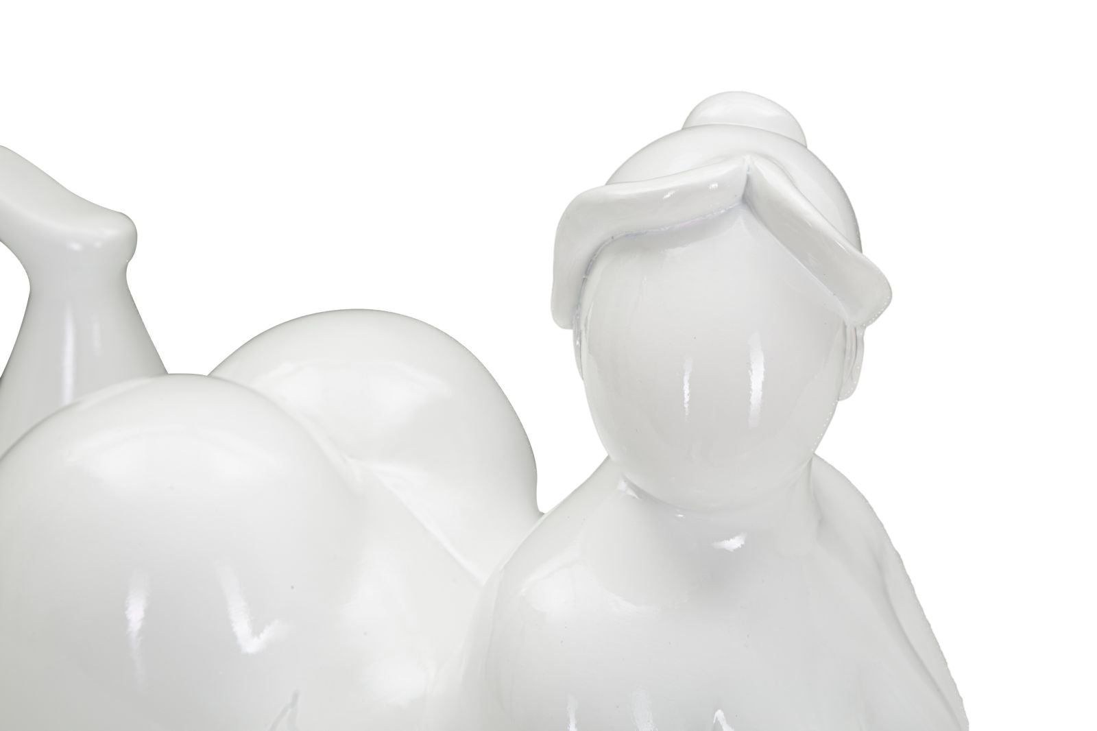 Fehér fekvő női szobor modern stílusban 32X12,5X16 cm Dekorációs figura Mauro Ferretti