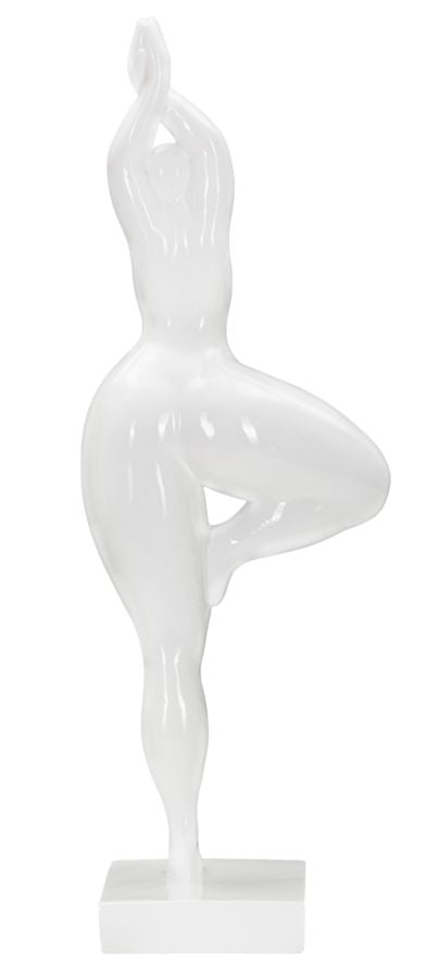 Fehér női szobor jóga pózban 16X9X45,8 cm Dekorációs figura Mauro Ferretti