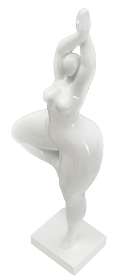 Fehér női szobor jóga pózban 16X9X45,8 cm Dekorációs figura Mauro Ferretti