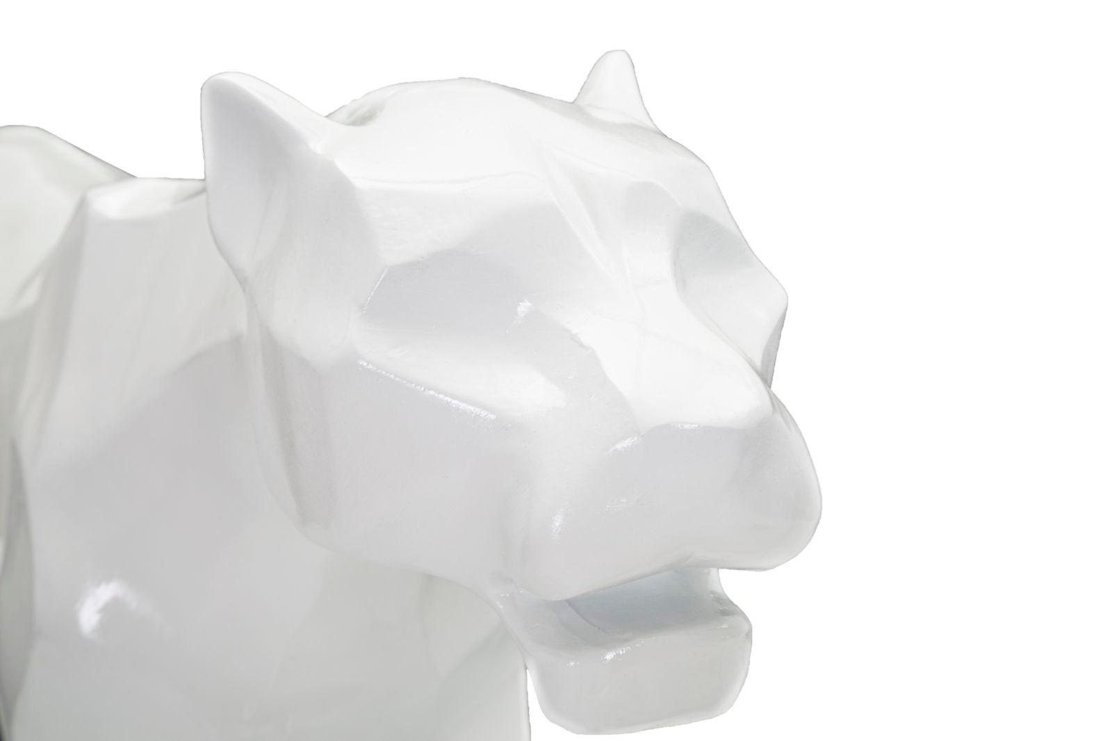Fehér párduc szobor modern stílusban 70X18X32,5 cm Dekorációs figura Mauro Ferretti