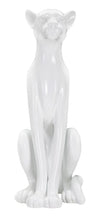Fehér ülő párduc szobor 27X38X74 cm Dekorációs figura Mauro Ferretti