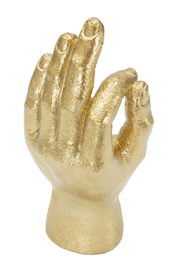 Arany kéz szobor – OK jel 10X7X22,5 cm Dekorációs figura Mauro Ferretti