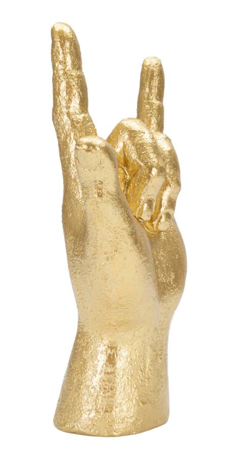 Arany kéz szobor – Love jel 14,5X7X23 cm Dekorációs figura Mauro Ferretti