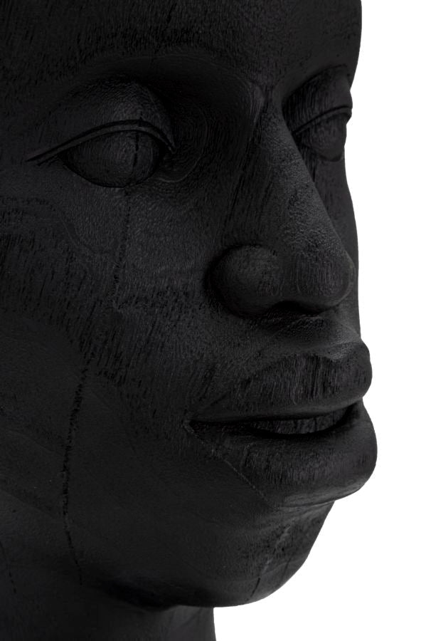 Afrikai törzsi fej szobor – fekete-arany 25X25X56 cm Dekorációs figura Mauro Ferretti