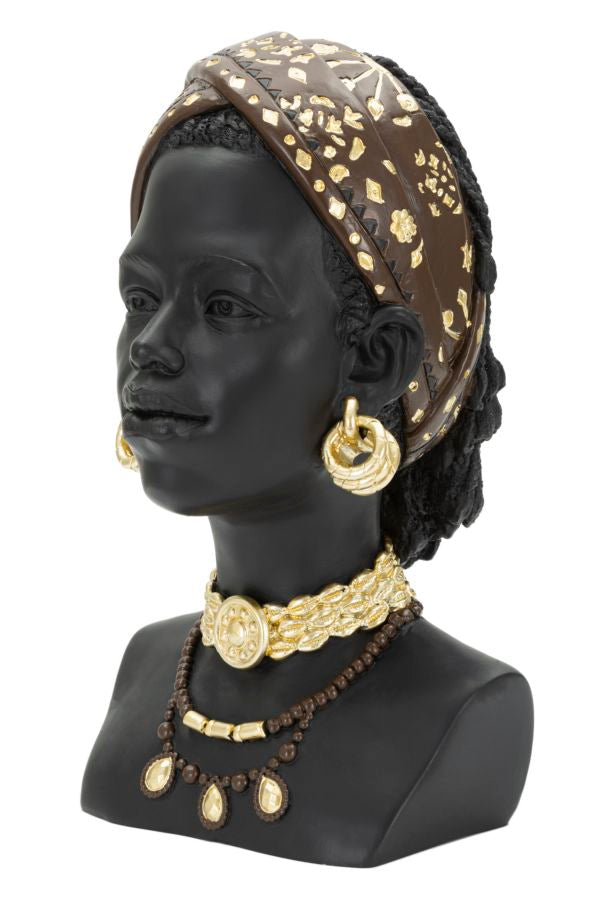African Princess – női afrikai szobor 19X18,5X30 cm Dekorációs figura Mauro Ferretti