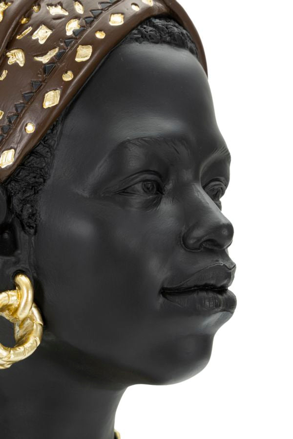 African Princess – női afrikai szobor 19X18,5X30 cm Dekorációs figura Mauro Ferretti