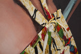 Eklektikus Portré Falikép Trópusi Háttérrel – Vászonkép 90×120 cm Falikép Mauro Ferretti