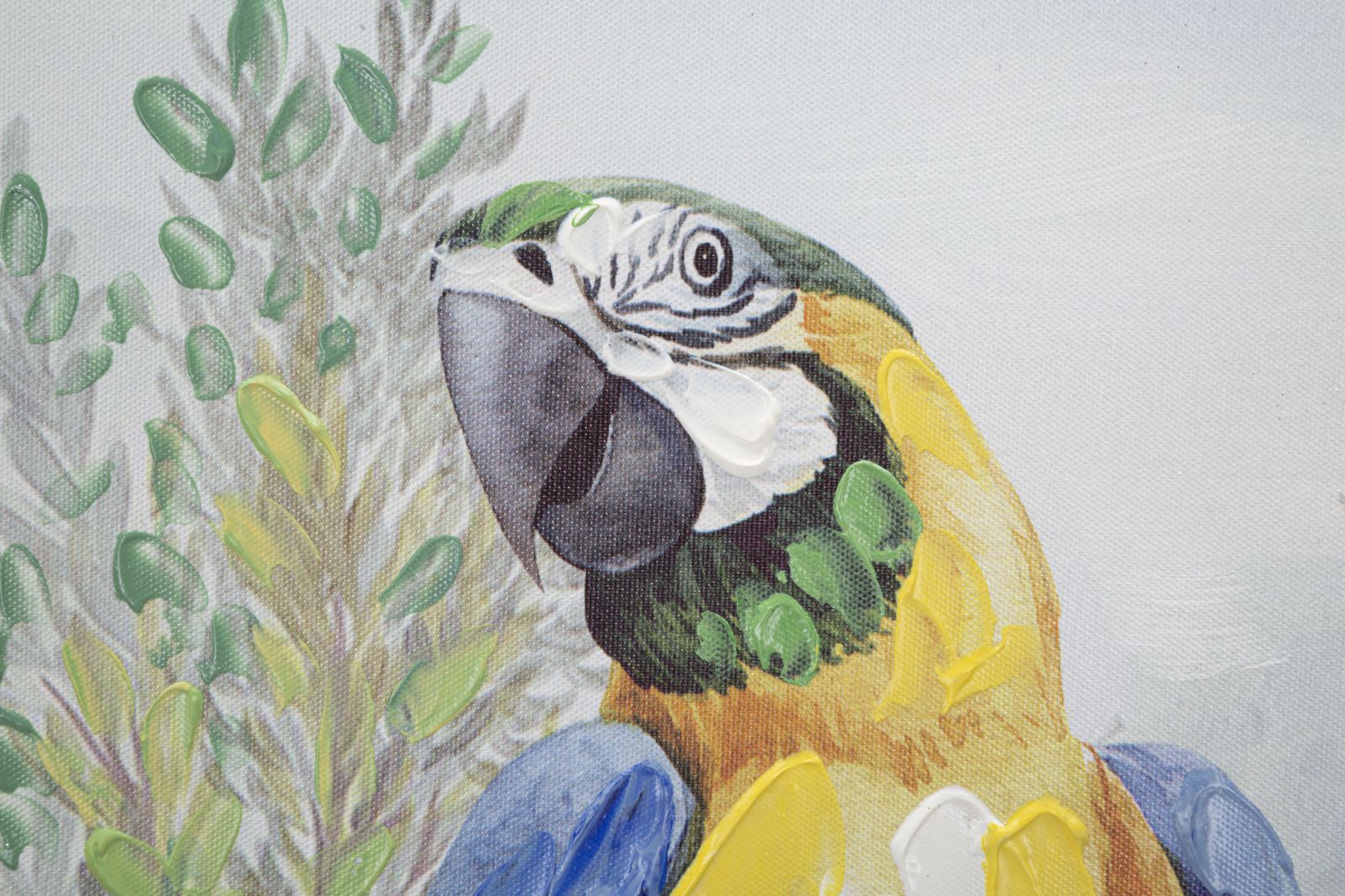 Trópusi Falikép Női Alakkal és Papagájjal – Vászonkép 120×90 cm Falikép Mauro Ferretti
