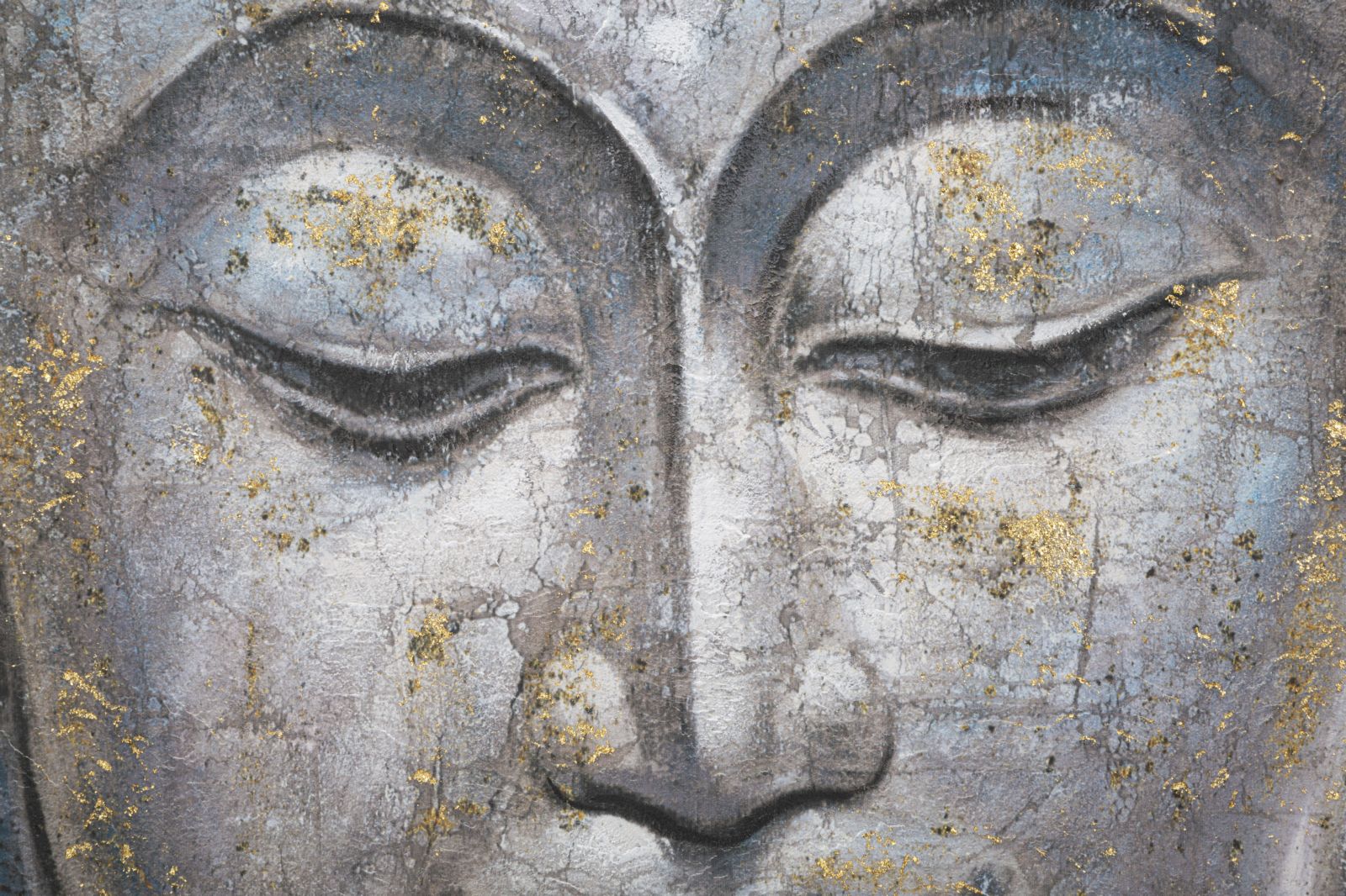 Buddha Falikép Arany Részletekkel – Spirituális Vászonkép 80×120 cm Falikép Mauro Ferretti