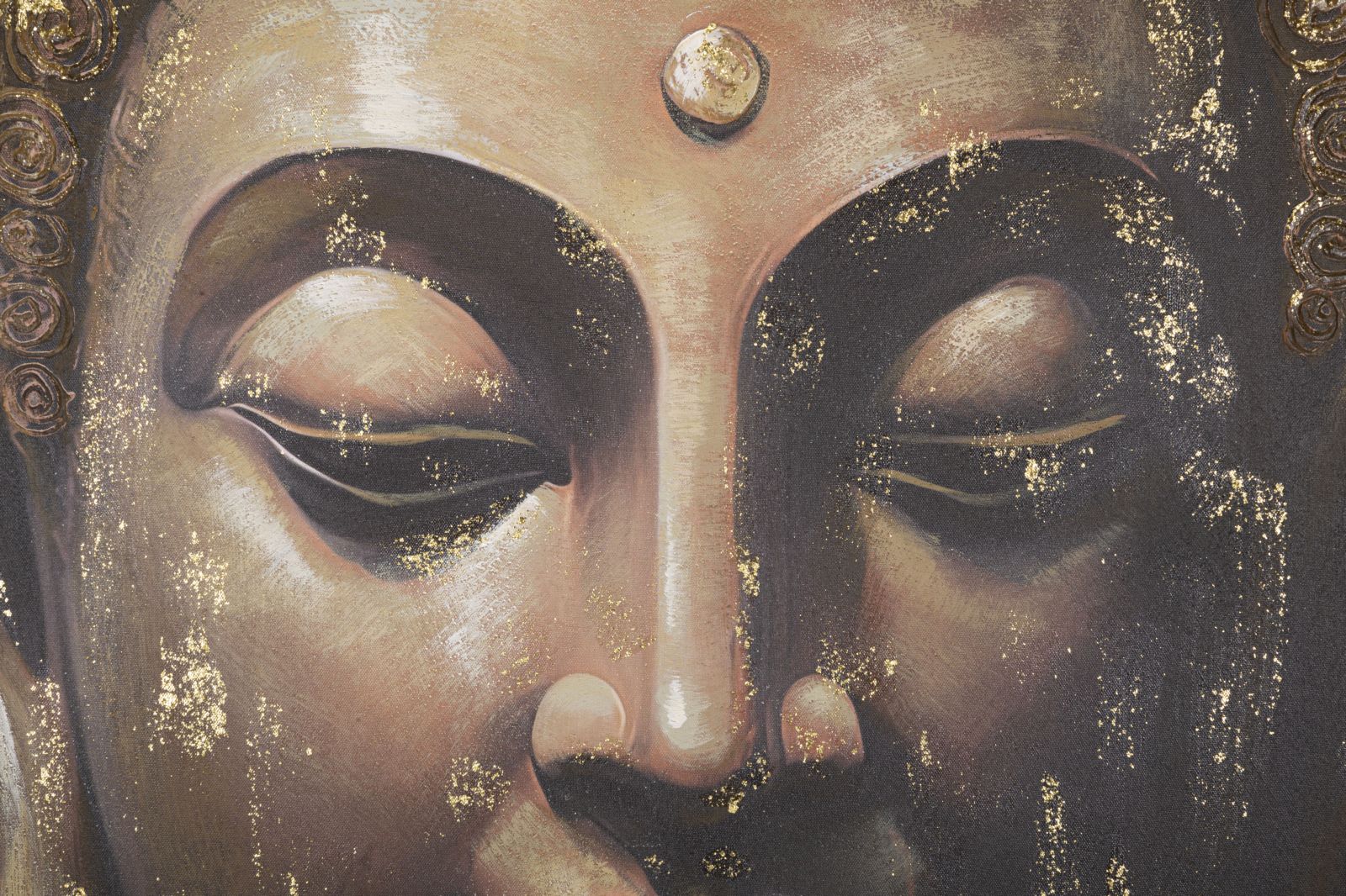 Arany Buddha Falikép Sötét Háttérrel – Vászonkép 100×100 cm Falikép Mauro Ferretti