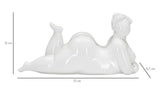 Fehér fekvő női szobor modern stílusban 32X12,5X16 cm Dekorációs figura Mauro Ferretti