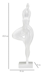 Fehér női szobor jóga pózban 16X9X45,8 cm Dekorációs figura Mauro Ferretti