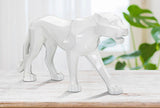 Fehér párduc szobor modern stílusban 70X18X32,5 cm Dekorációs figura Mauro Ferretti