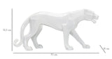 Fehér párduc szobor modern stílusban 70X18X32,5 cm Dekorációs figura Mauro Ferretti