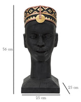 Afrikai törzsi fej szobor – fekete-arany 25X25X56 cm Dekorációs figura Mauro Ferretti