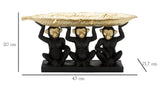 Monkey Leaf Bowl – arany leveles tál tartó majmokkal 43X15,7X20 cm Dekorációs figura Mauro Ferretti