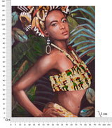 Eklektikus Portré Falikép Trópusi Háttérrel – Vászonkép 90×120 cm Falikép Mauro Ferretti