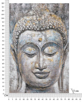 Buddha Falikép Arany Részletekkel – Spirituális Vászonkép 80×120 cm Falikép Mauro Ferretti