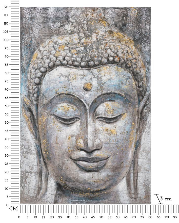 Buddha Falikép Arany Részletekkel – Spirituális Vászonkép 80×120 cm Falikép Mauro Ferretti