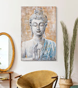 Buddha Falikép Világos Háttérrel – Vászonkép 80×120 cm Falikép Mauro Ferretti
