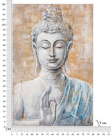 Buddha Falikép Világos Háttérrel – Vászonkép 80×120 cm Falikép Mauro Ferretti