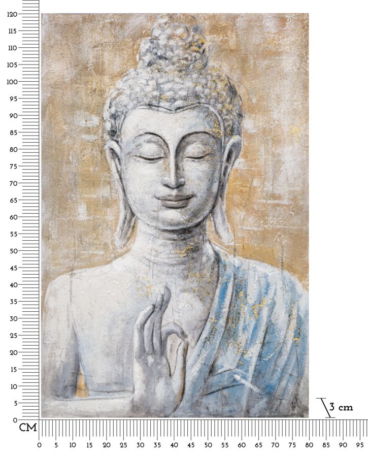 Buddha Falikép Világos Háttérrel – Vászonkép 80×120 cm Falikép Mauro Ferretti