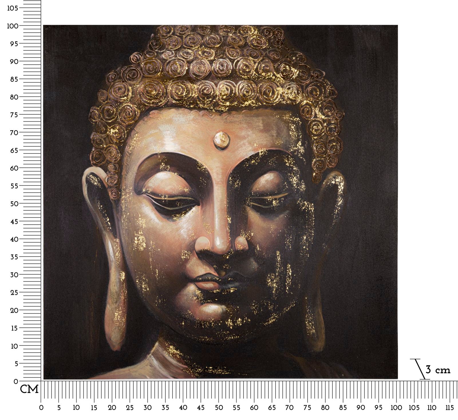 Arany Buddha Falikép Sötét Háttérrel – Vászonkép 100×100 cm Falikép Mauro Ferretti