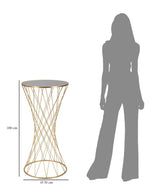 TOWER modern arany színű lerakóasztal tükrös üveglappal Ø 50X100 cm Modern lerakóasztal Mauro Ferretti