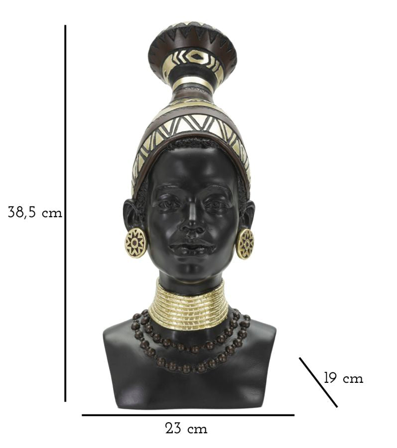 Golden Tribe – afrikai nő szobor 23X19X38,5 cm Dekorációs figura Mauro Ferretti