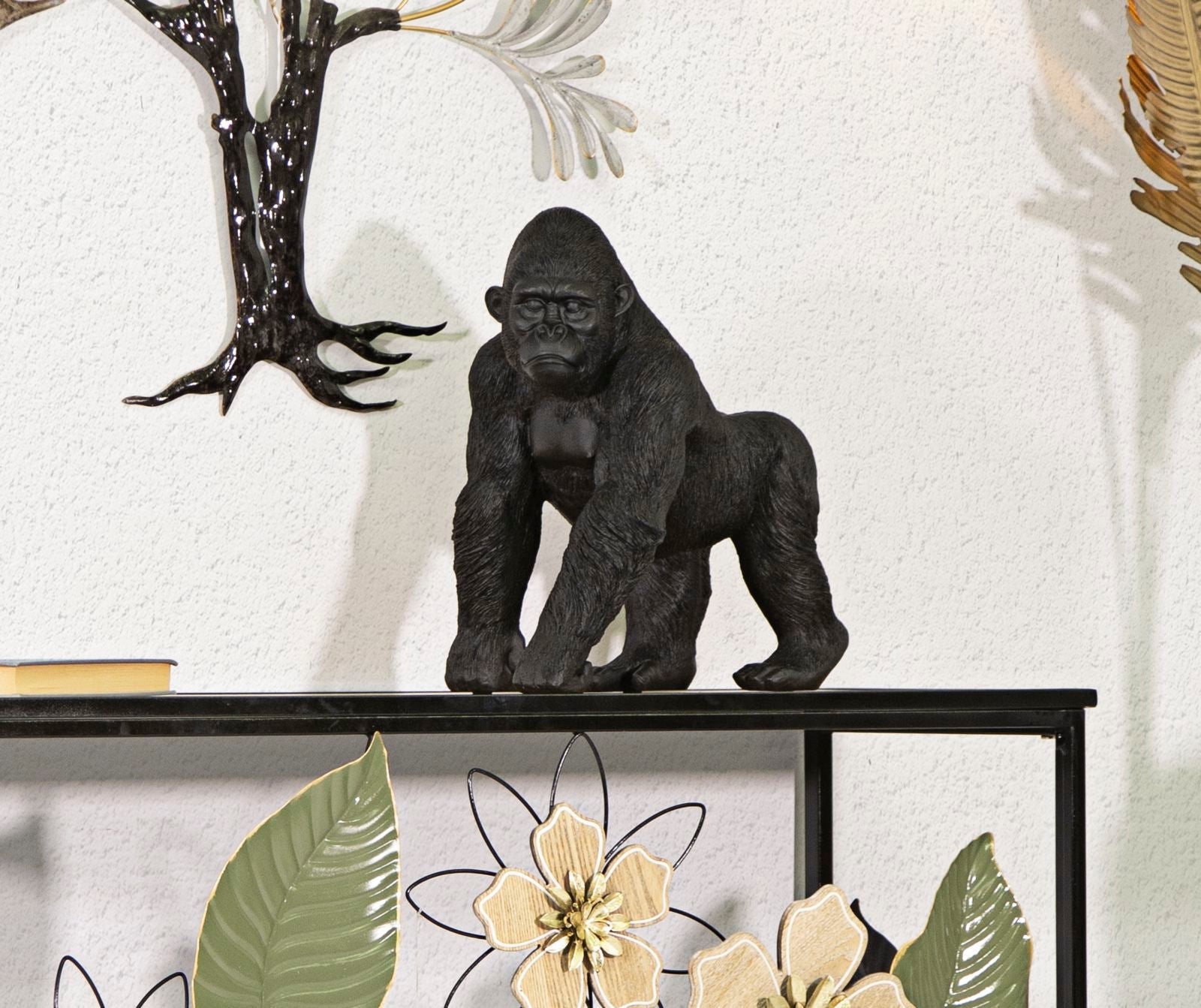 Jungle King – fekete gorilla dekoráció 35X21,5X37,5 cm Dekorációs figura Mauro Ferretti