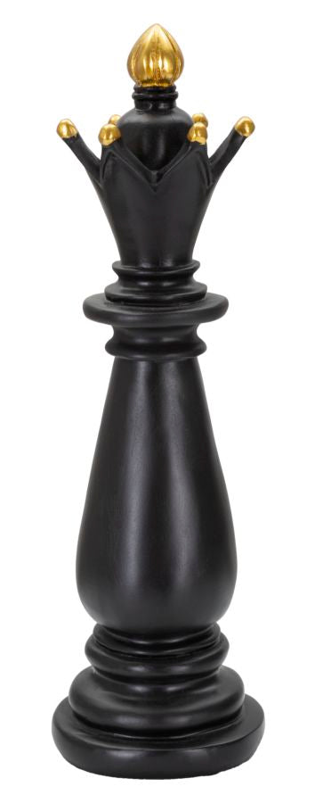 Queen’s Move – fekete-arany sakkfigura dekoráció Ø 12,5X38,5 cm Dekorációs figura Mauro Ferretti