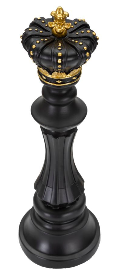 Fekete aramy király sakkfigura dekoráció Ø 13X40,5 cm Dekorációs figura Mauro Ferretti