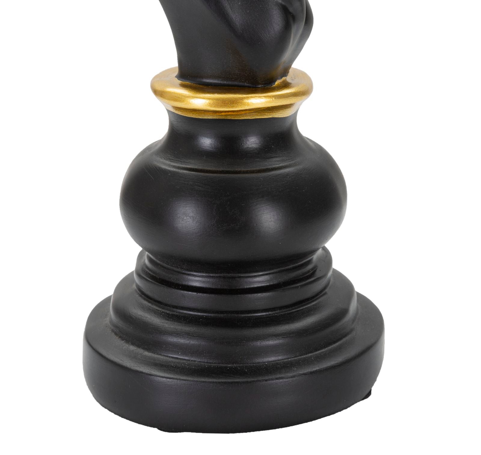 Black Knight – fekete ló sakkfigura dekoráció arany részlettel 14X11X27 cm Dekorációs figura Mauro Ferretti
