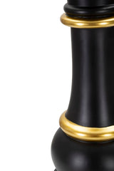 Royal Queen Black – fekete-arany királynő sakk dekoráció Ø 15X50 cm Dekorációs figura Mauro Ferretti