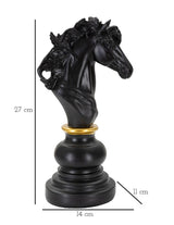 Black Knight – fekete ló sakkfigura dekoráció arany részlettel 14X11X27 cm Dekorációs figura Mauro Ferretti