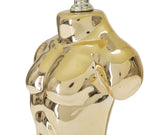 Torso férfi design asztali lámpa – arany szobor talp, bézs ernyő, 39,5 cm Mauro Ferretti