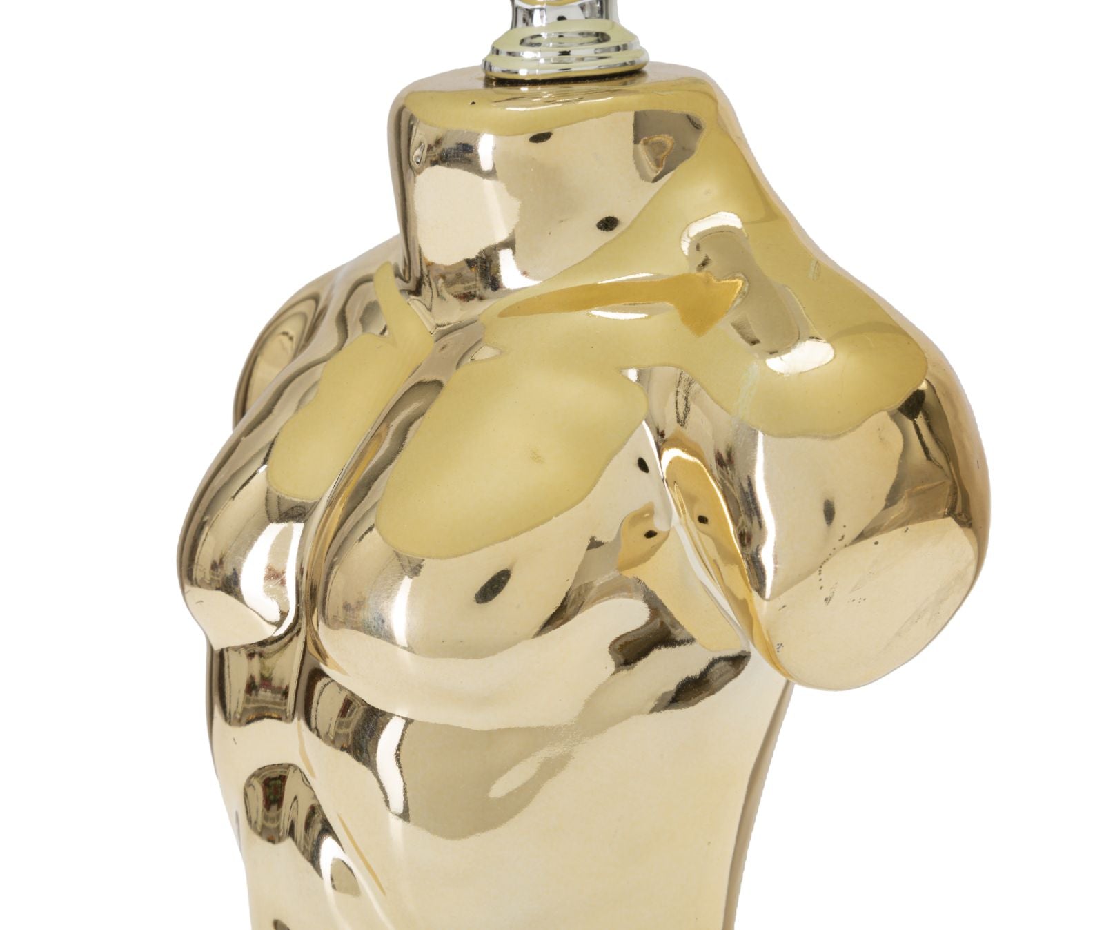 Torso férfi design asztali lámpa – arany szobor talp, bézs ernyő, 39,5 cm Mauro Ferretti