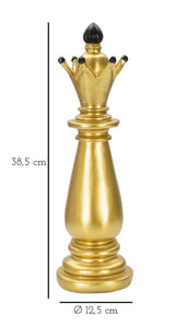 Royal Gold – királynő sakkfigura szobor fekete részletekke Ø 12,5X38,5 cm Dekorációs figura Mauro Ferretti