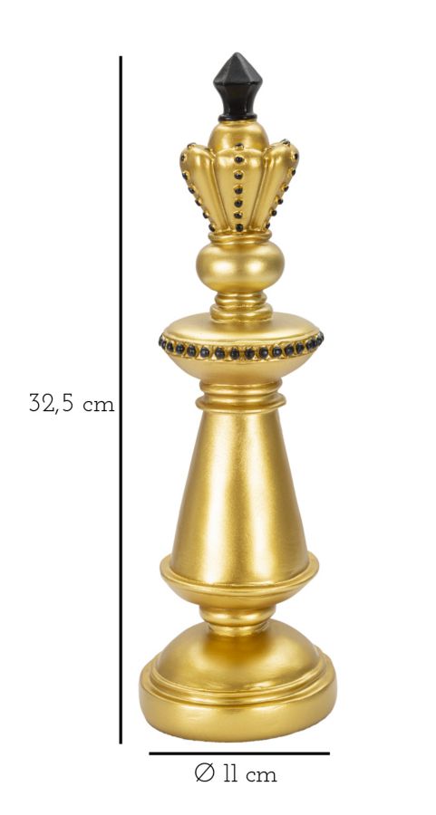 Golden King – arany király sakkfigura dekoráció 11X32,5 cm Dekorációs figura Mauro Ferretti