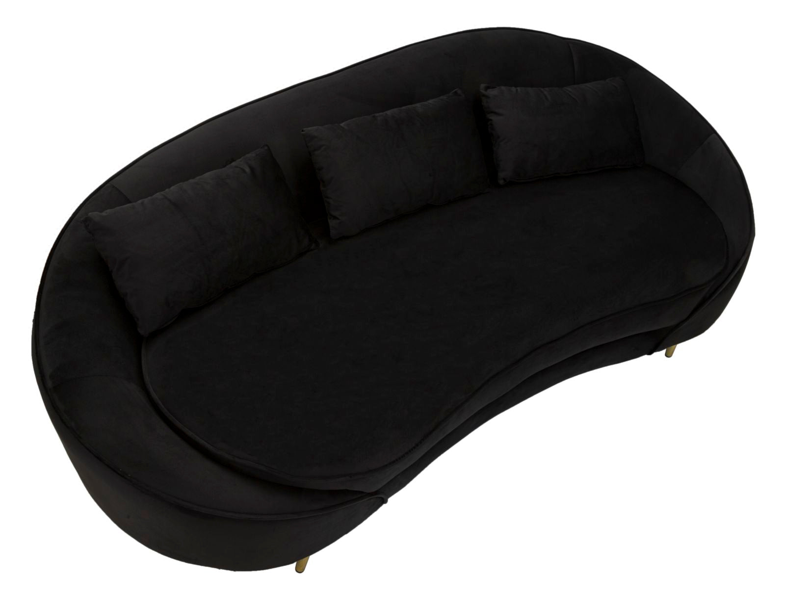 Modern Kanapé 3 személyes OSLO párnákkal fekete 185X84X68 cm Kanapé Mauro Ferretti