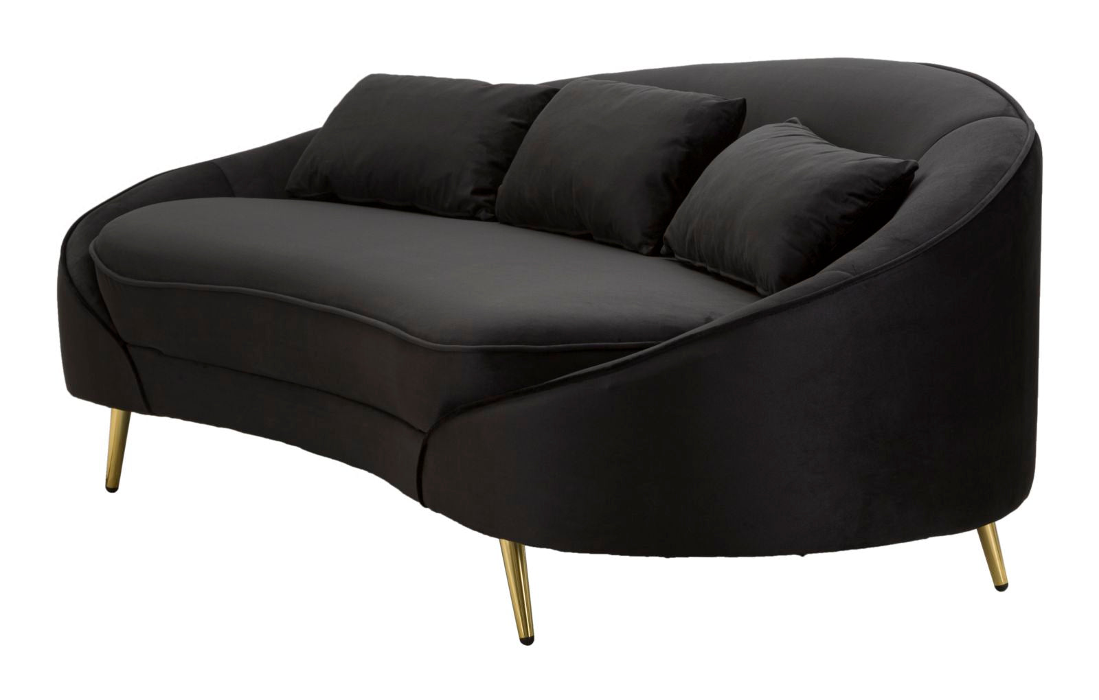 Modern Kanapé 3 személyes OSLO párnákkal fekete 185X84X68 cm Kanapé Mauro Ferretti