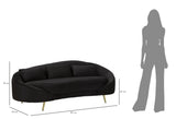 Modern Kanapé 3 személyes OSLO párnákkal fekete 185X84X68 cm Kanapé Mauro Ferretti